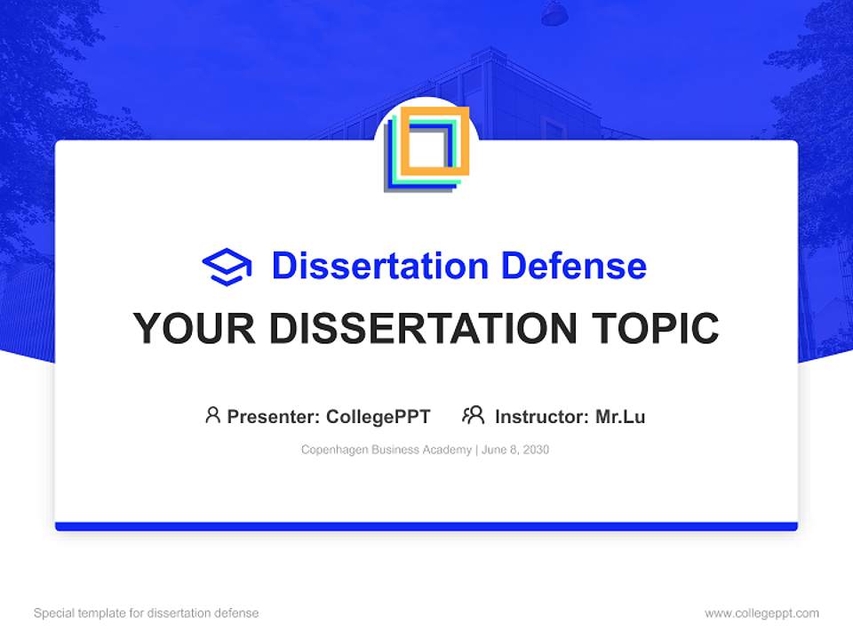 Copenhagen Business Academy Graduation Thesis Defense PPT Template4:3 ratio PPT effect preview image7