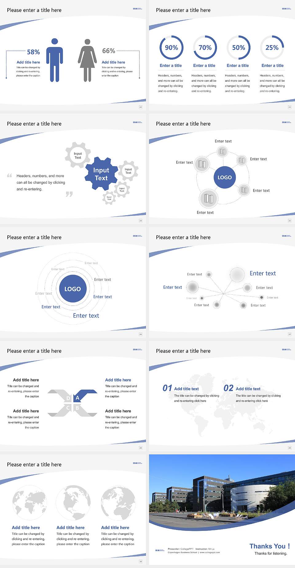 Copenhagen Business School Course/Courseware Creation PPT Template4:3 ratio PPT effect preview image4