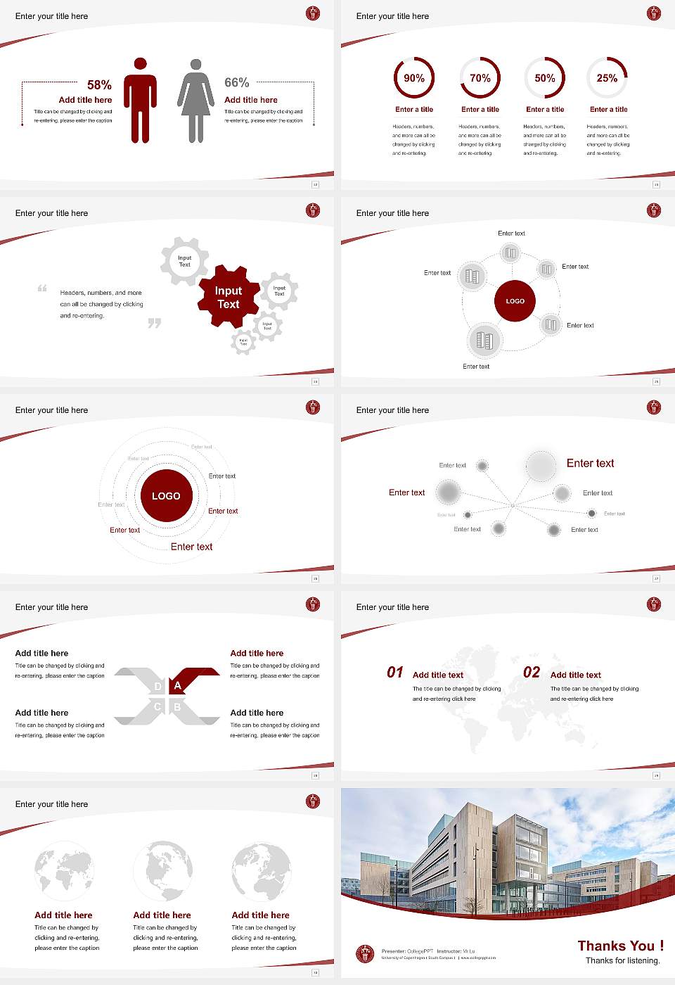 University of Copenhagen（South Campus） Course/Courseware Creation PPT Template16:9 ratio PPT effect preview image4