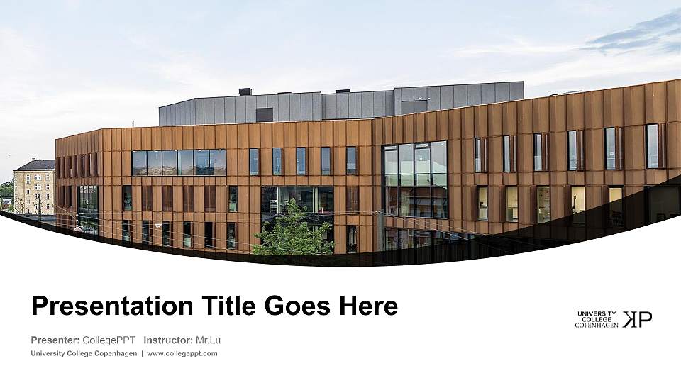 University College Copenhagen Course/Courseware Creation PPT Template16:9 ratio PPT effect preview image