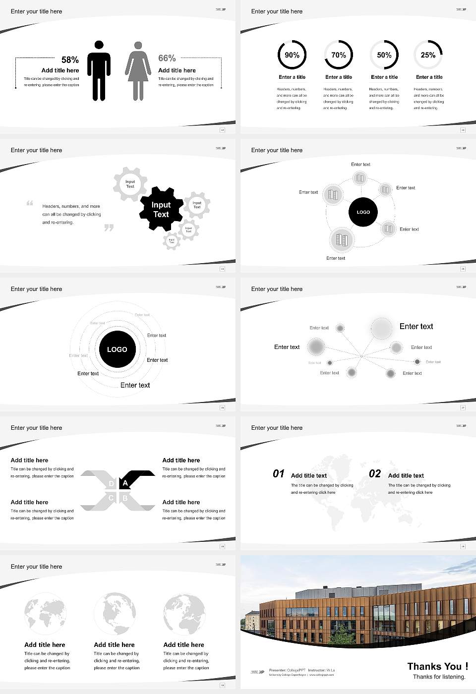 University College Copenhagen Course/Courseware Creation PPT Template16:9 ratio PPT effect preview image4