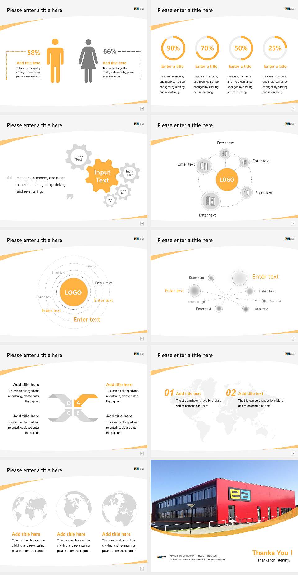 EA Business Academy SouthWest Course/Courseware Creation PPT Template4:3 ratio PPT effect preview image4