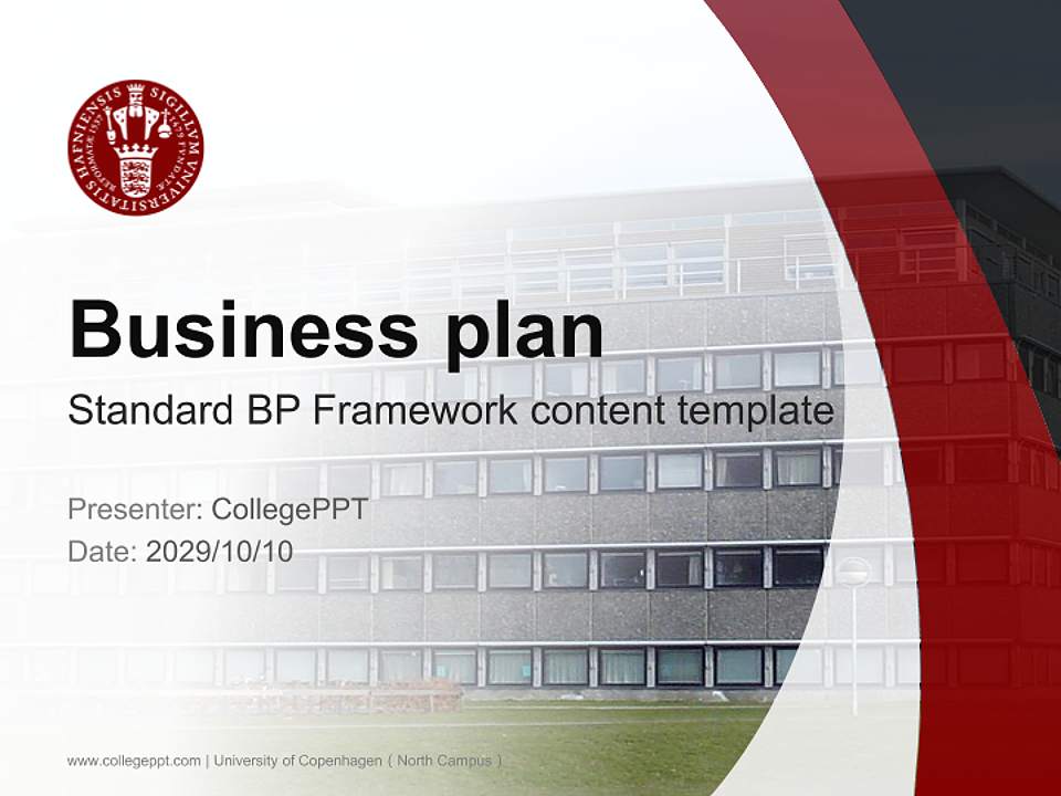 University of Copenhagen（North Campus） Competition/Entrepreneurship Contest PPT Template4:3 ratio PPT effect preview image9