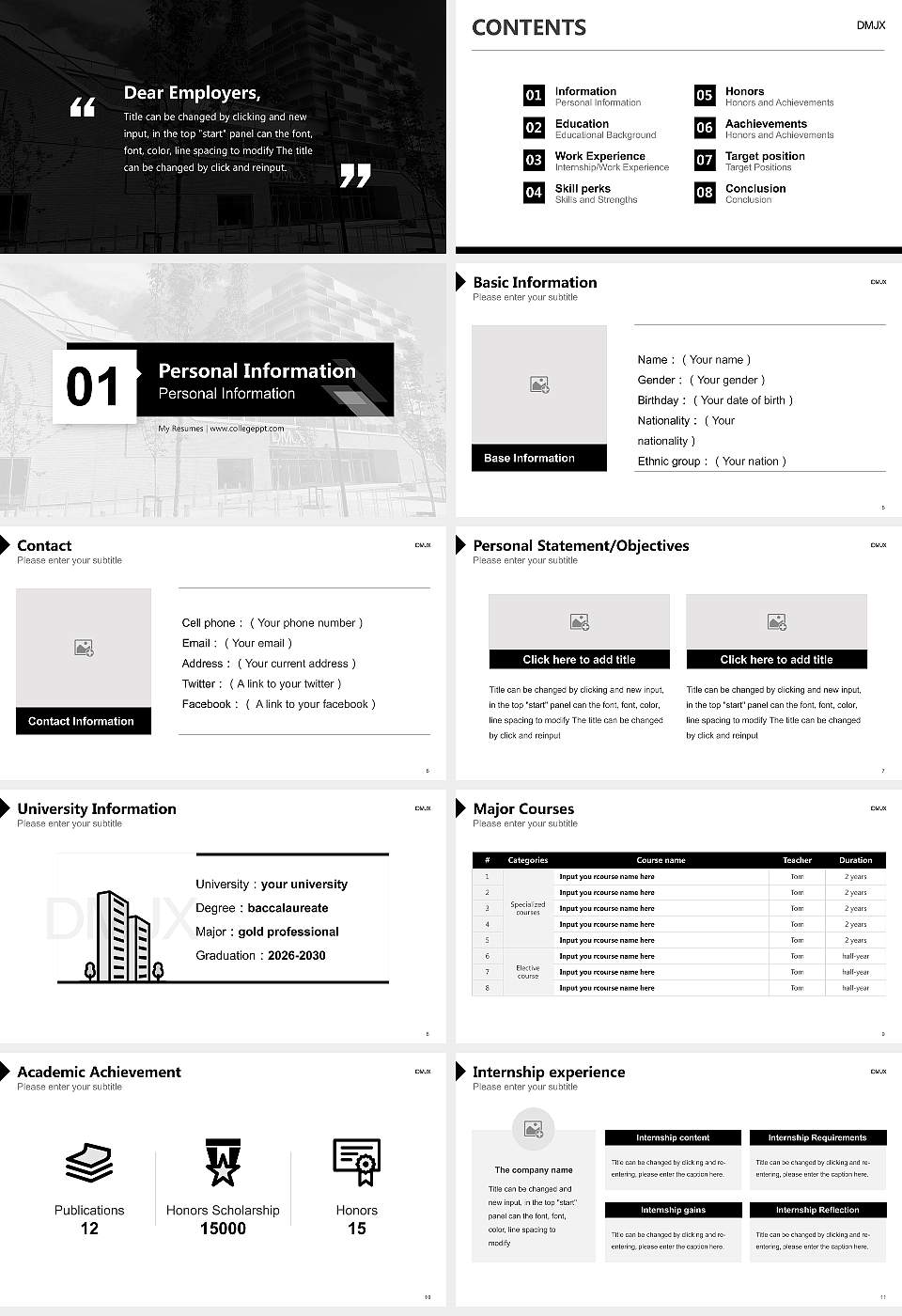 Danish School of Media and Journalism Resume PPT Template16:9 ratio PPT effect preview image2