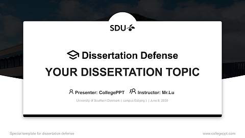 University of Southern Denmark（campus Esbjerg） Graduation Thesis Defense PPT Template