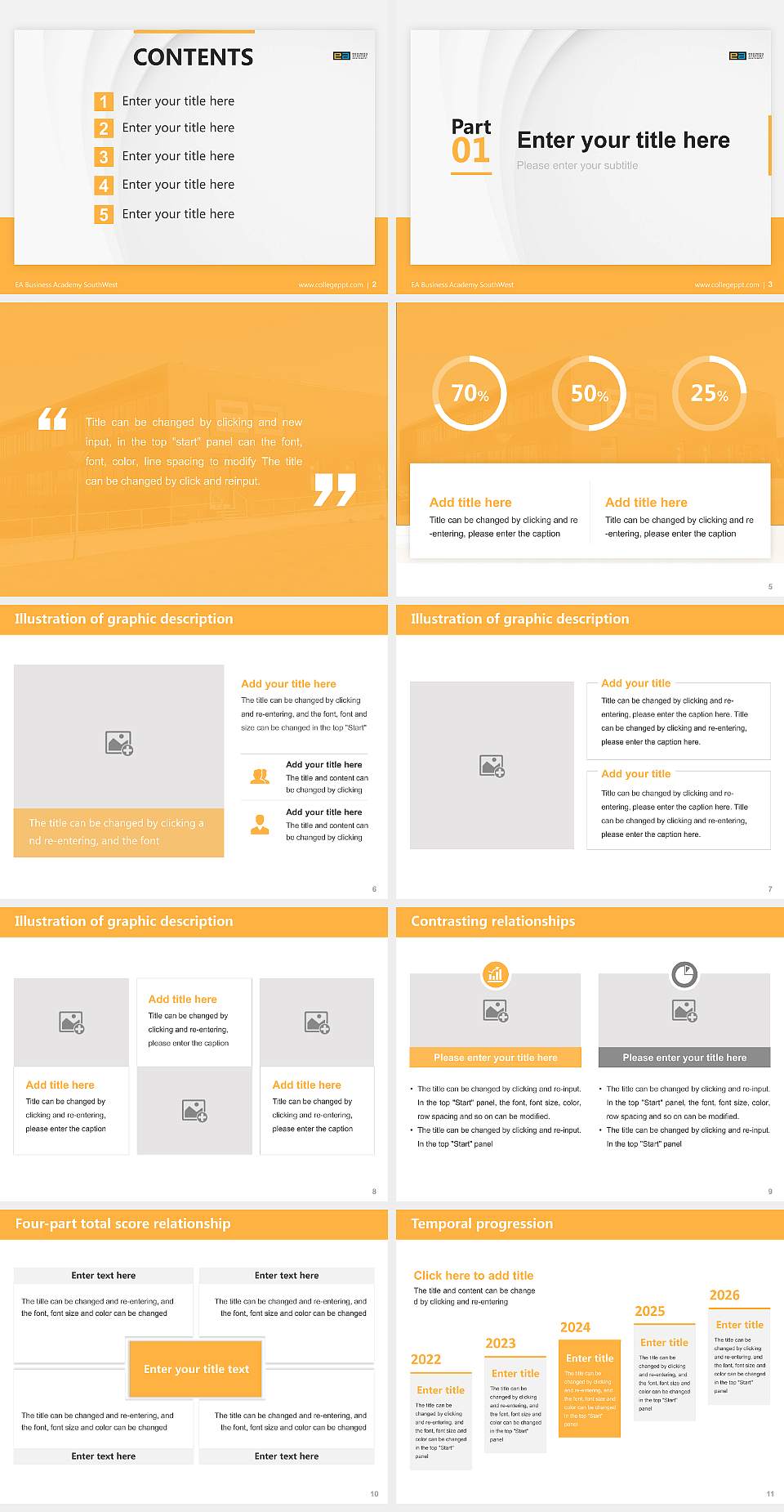 EA Business Academy SouthWest Thesis Proposal/Graduation Defense PPT Template4:3 ratio PPT effect preview image2