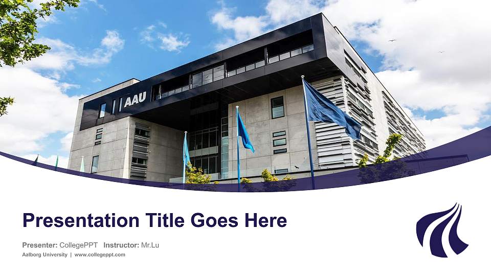 Aalborg University Course/Courseware Creation PPT Template16:9 ratio PPT effect preview image