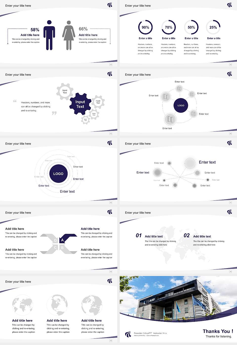 Aalborg University Course/Courseware Creation PPT Template16:9 ratio PPT effect preview image4