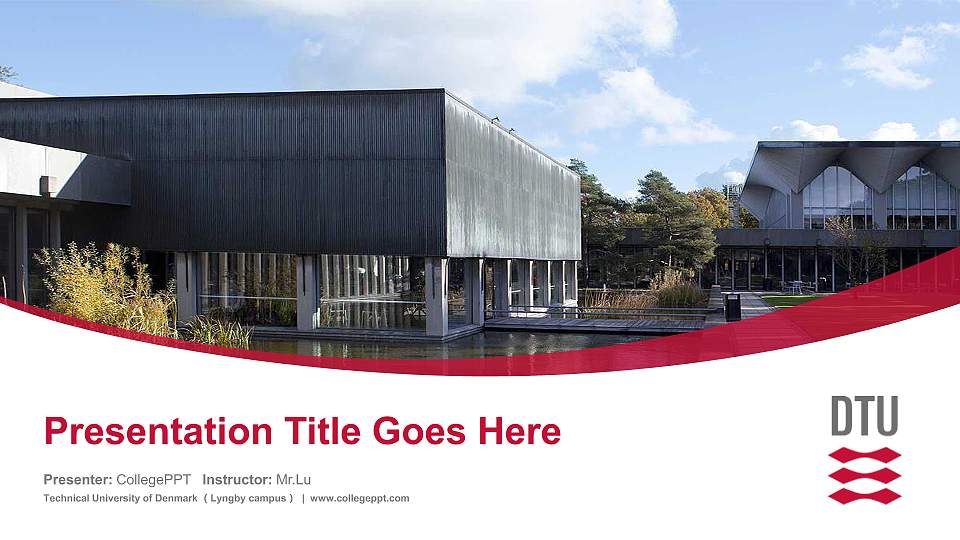 Technical University of Denmark （Lyngby campus） Course/Courseware Creation PPT Template16:9 ratio PPT effect preview image1