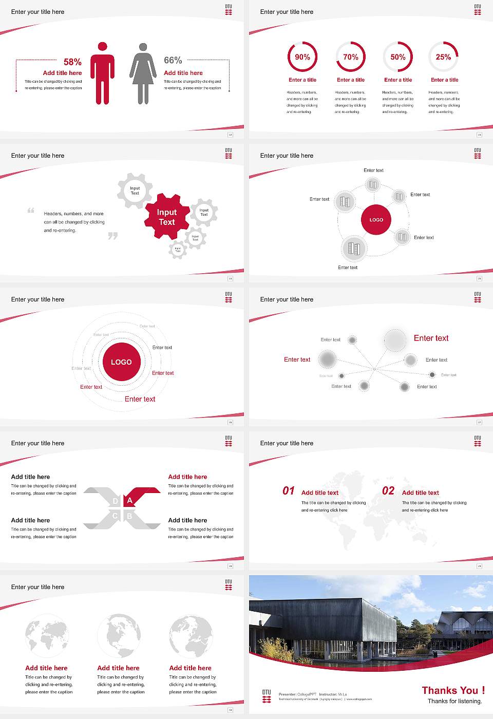 Technical University of Denmark （Lyngby campus） Course/Courseware Creation PPT Template16:9 ratio PPT effect preview image4