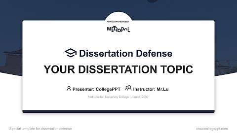 Metropolitan University College Graduation Thesis Defense PPT Template