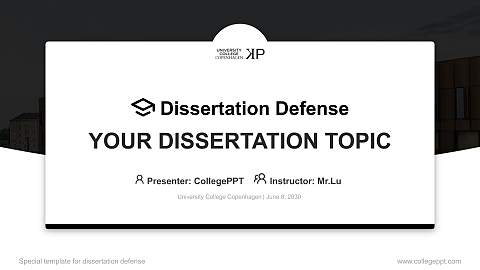 University College Copenhagen Graduation Thesis Defense PPT Template