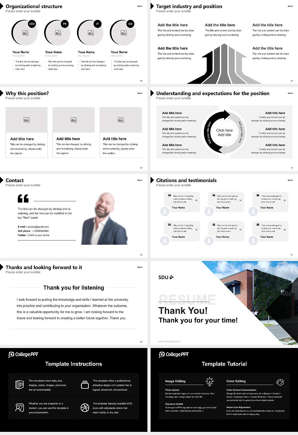 University of Southern Denmark（campus Esbjerg） Resume PPT Template16:9 ratio PPT effect preview image4
