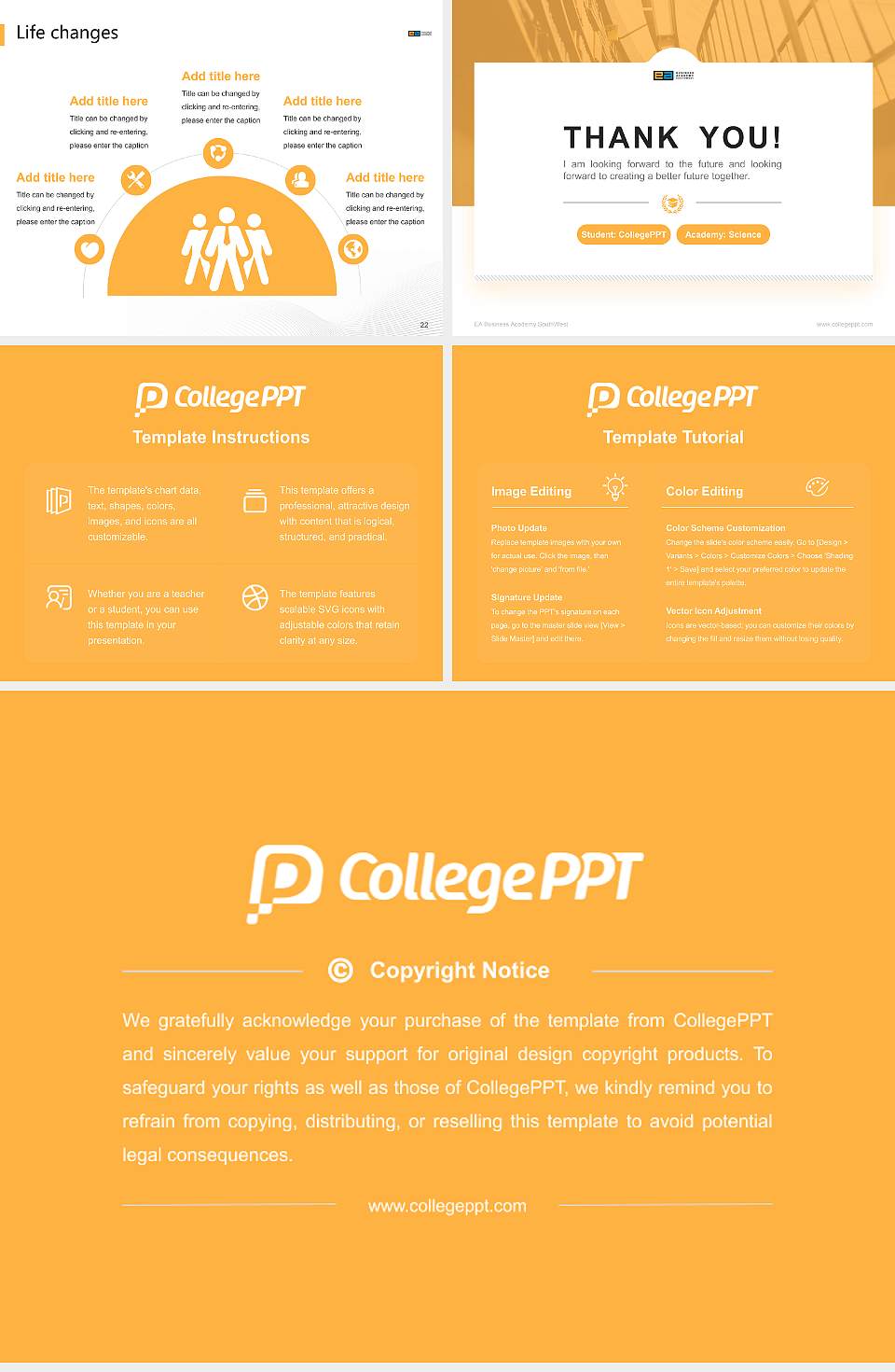 EA Business Academy SouthWest National Scholarship Defense PPT Template4:3 ratio PPT effect preview image4