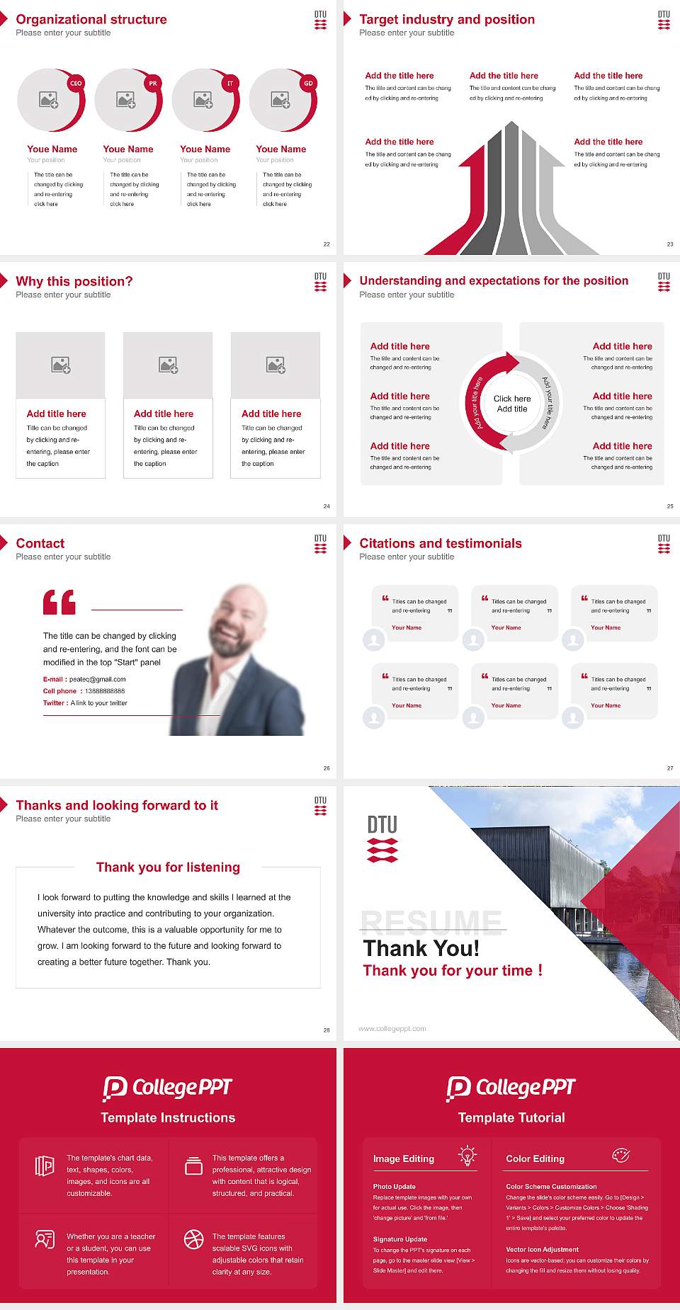 Technical University of Denmark （Lyngby campus） Resume PPT Template4:3 ratio PPT effect preview image4