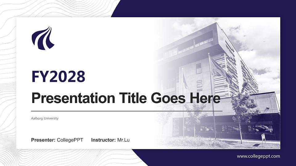 Aalborg University Academic Presentation/Research Findings Report PPT Template16:9 ratio PPT effect preview image