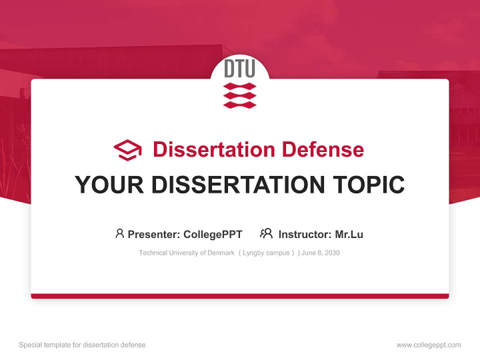 Technical University of Denmark （Lyngby campus） Graduation Thesis Defense PPT Template4:3 ratio PPT effect preview image7