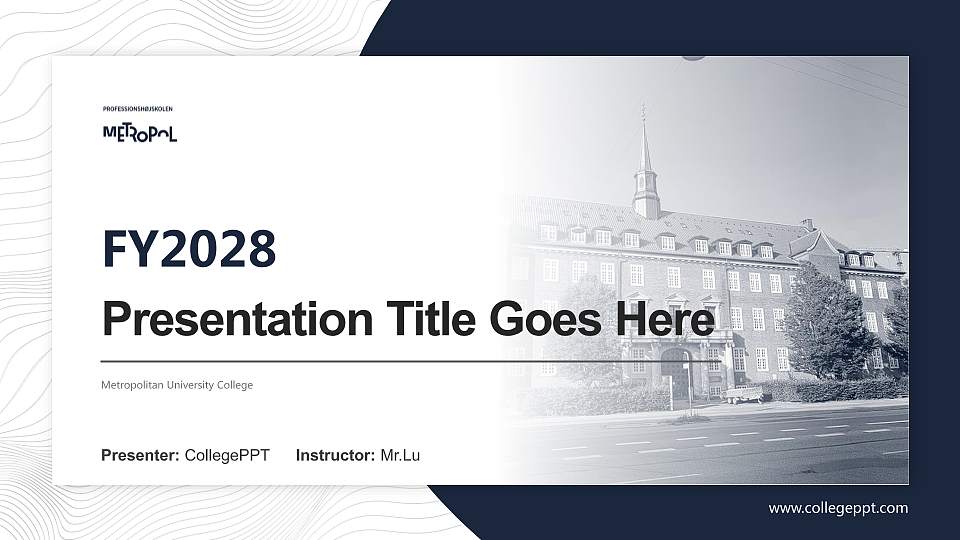 Metropolitan University College Academic Presentation/Research Findings Report PPT Template16:9 ratio PPT effect preview image