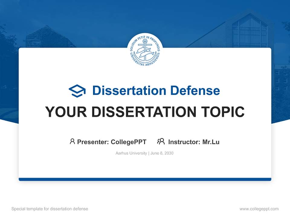 Aarhus University Graduation Thesis Defense PPT Template4:3 ratio PPT effect preview image7