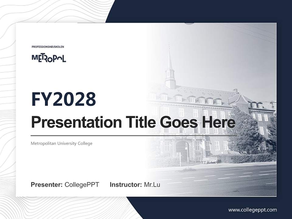 Metropolitan University College Academic Presentation/Research Findings Report PPT Template4:3 ratio PPT effect preview image5