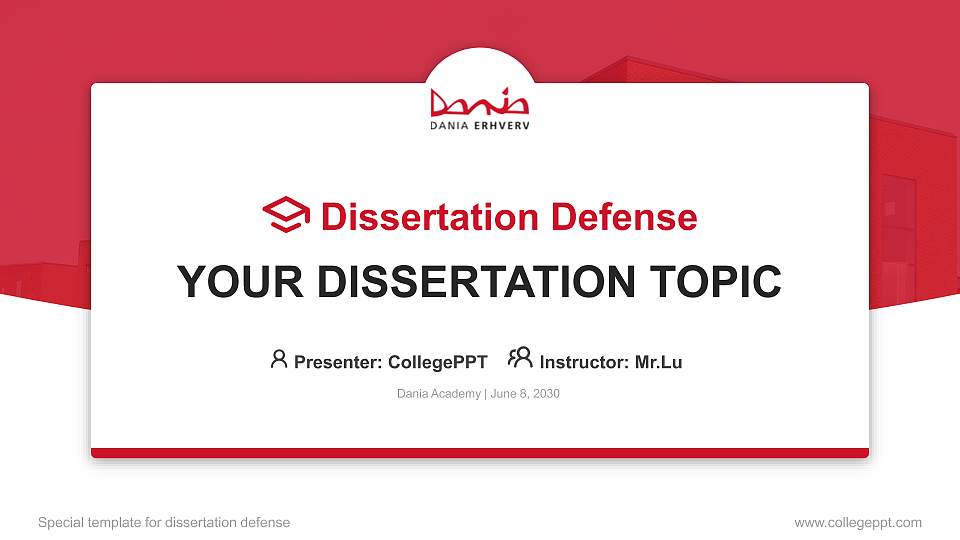 Dania Academy Graduation Thesis Defense PPT Template16:9 ratio PPT effect preview image