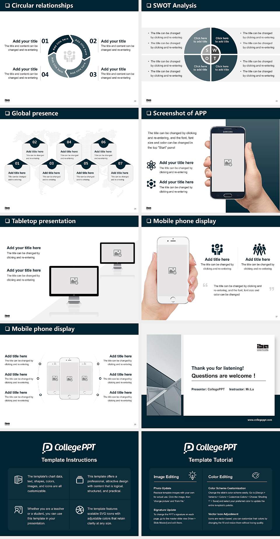 IBA International Business Academy General PPT Template4:3 ratio PPT effect preview image5