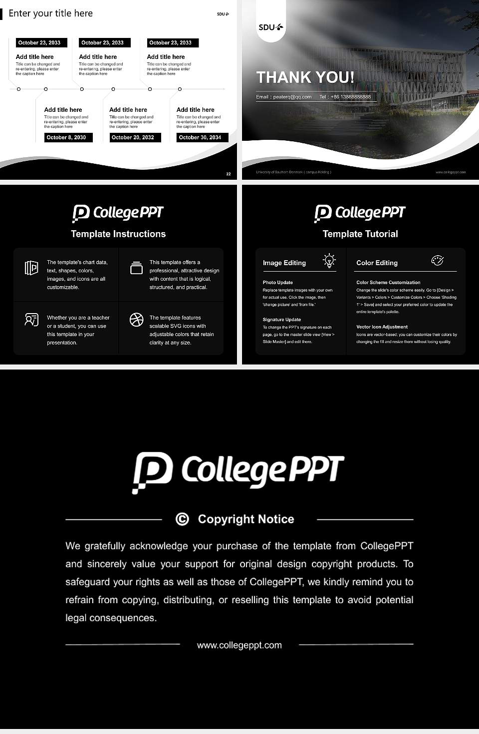 University of Southern Denmark（campus Kolding） Lecture Sharing and Networking Event PPT Template4:3 ratio PPT effect preview image4
