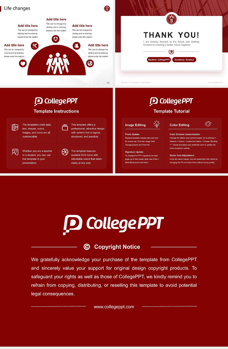 University of Copenhagen（South Campus） National Scholarship Defense PPT Template4:3 ratio PPT effect preview image4