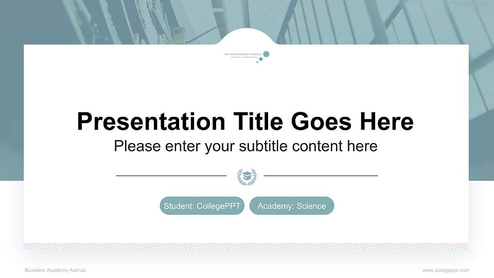 Business Academy Aarhus National Scholarship Defense PPT Template16:9 ratio PPT effect preview image
