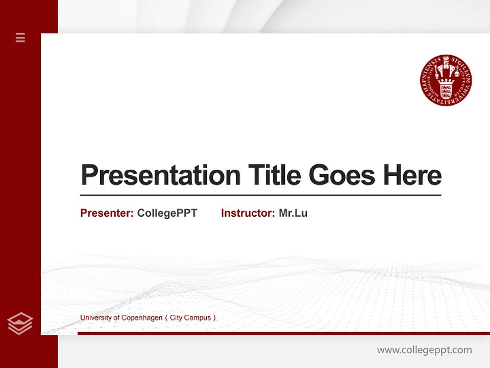 University of Copenhagen（City Campus） Thesis Proposal/Graduation Defense PPT Template4:3 ratio PPT effect preview image1
