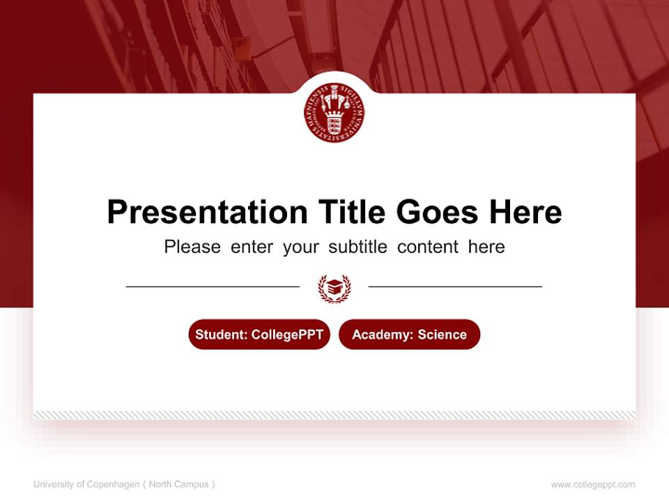 University of Copenhagen（North Campus） National Scholarship Defense PPT Template4:3 ratio PPT effect preview image4