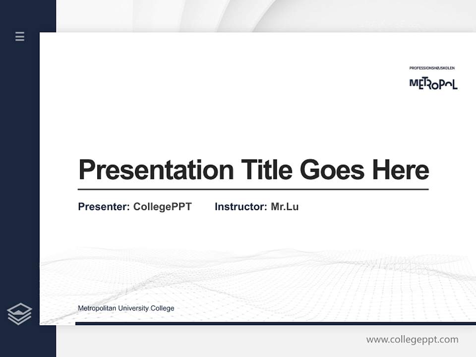 Metropolitan University College Thesis Proposal/Graduation Defense PPT Template4:3 ratio PPT effect preview image5