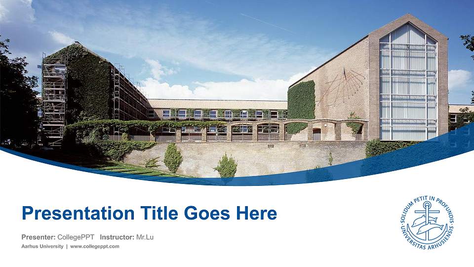 Aarhus University Course/Courseware Creation PPT Template16:9 ratio PPT effect preview image1
