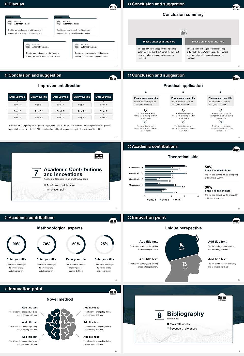 IBA International Business Academy Graduation Thesis Defense PPT Template16:9 ratio PPT effect preview image6