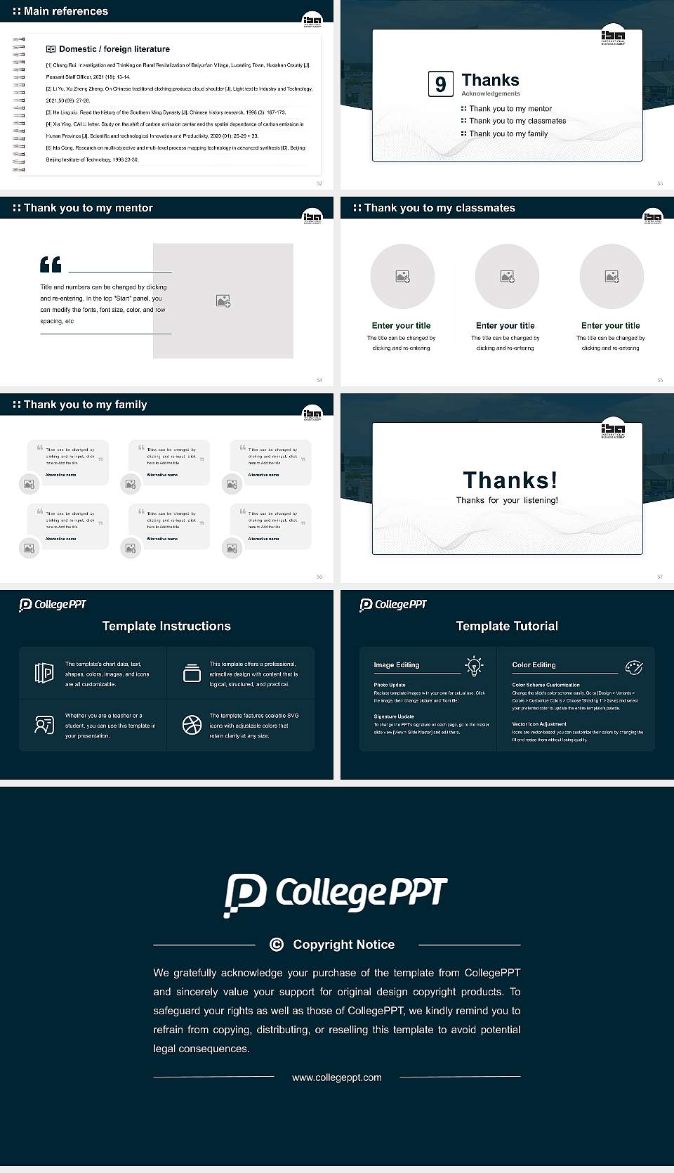 IBA International Business Academy Graduation Thesis Defense PPT Template16:9 ratio PPT effect preview image7