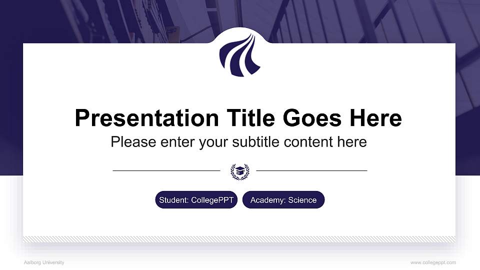 Aalborg University National Scholarship Defense PPT Template16:9 ratio PPT effect preview image