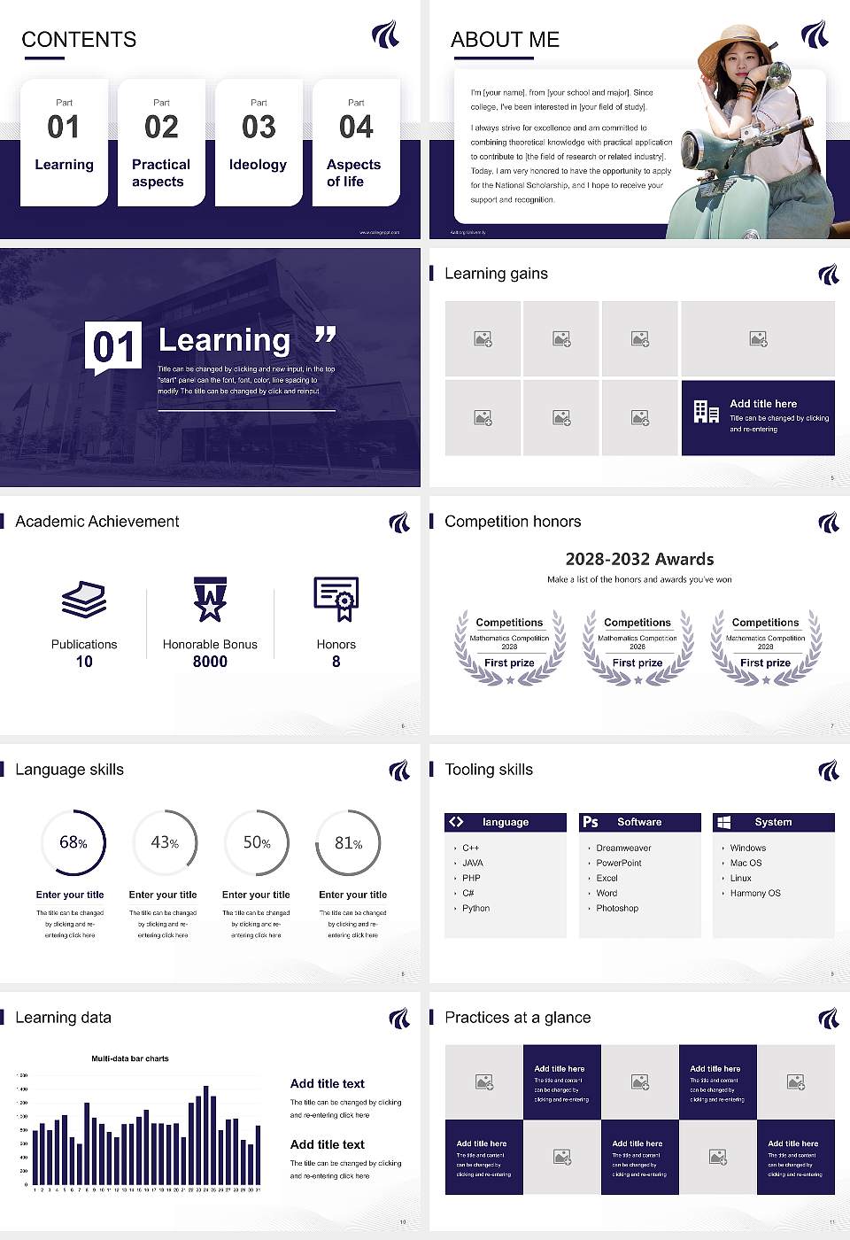 Aalborg University National Scholarship Defense PPT Template16:9 ratio PPT effect preview image2