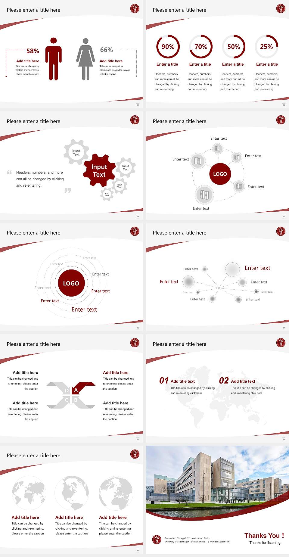 University of Copenhagen（South Campus） Course/Courseware Creation PPT Template4:3 ratio PPT effect preview image4