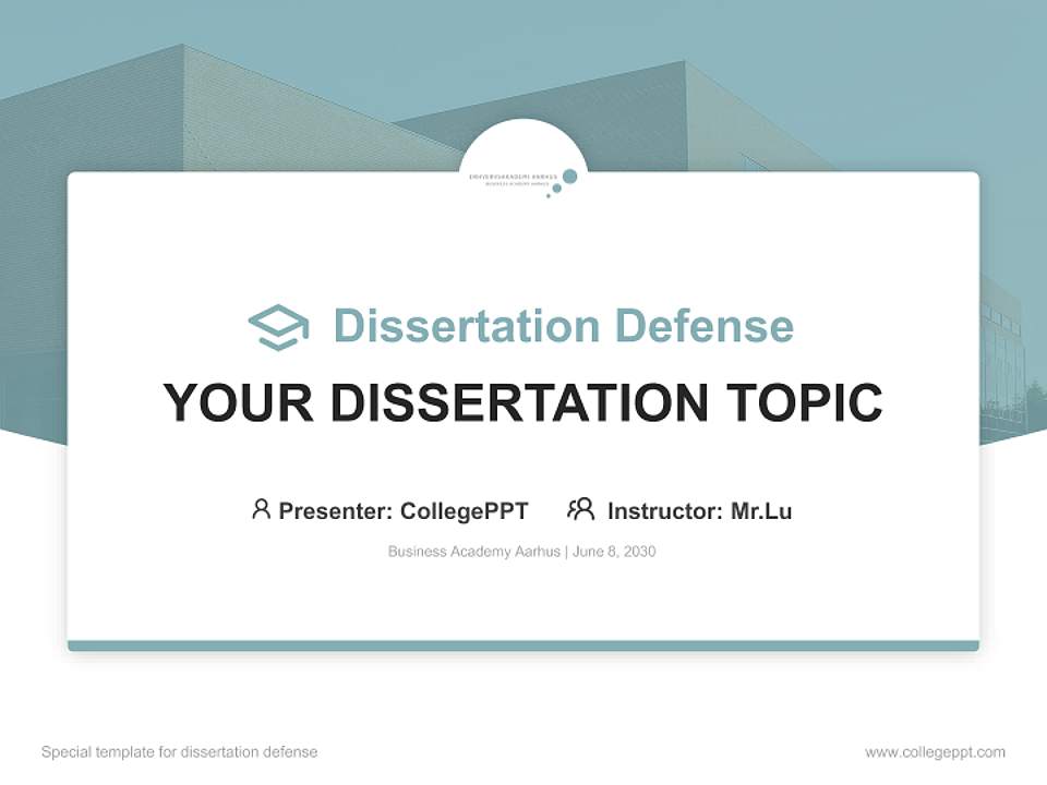Business Academy Aarhus Graduation Thesis Defense PPT Template4:3 ratio PPT effect preview image7