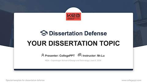 KEA – Copenhagen School of Design and Technology Graduation Thesis Defense PPT Template