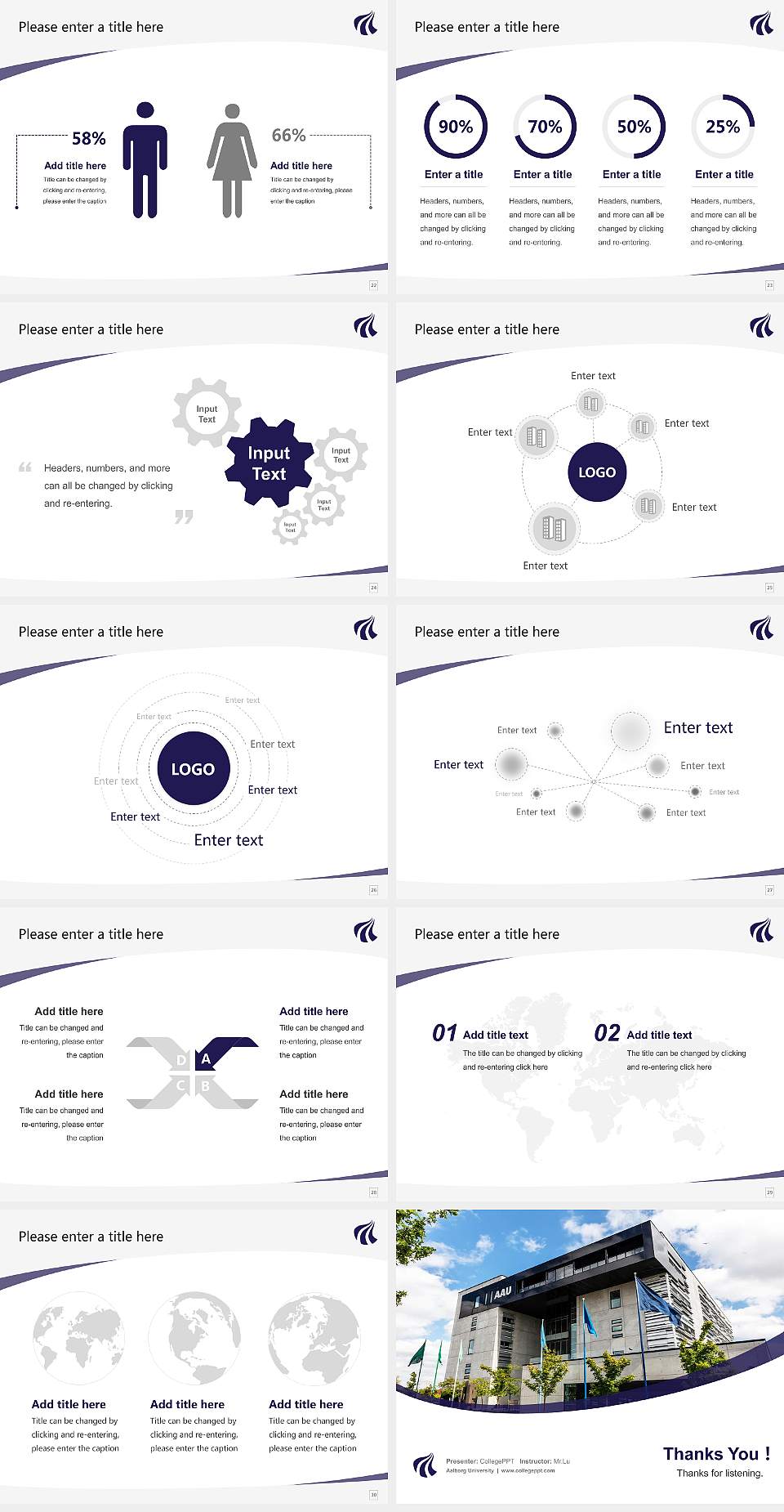 Aalborg University Course/Courseware Creation PPT Template4:3 ratio PPT effect preview image4