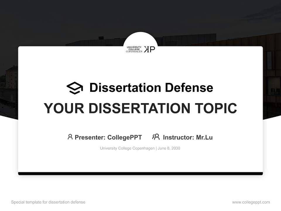 University College Copenhagen Graduation Thesis Defense PPT Template4:3 ratio PPT effect preview image7