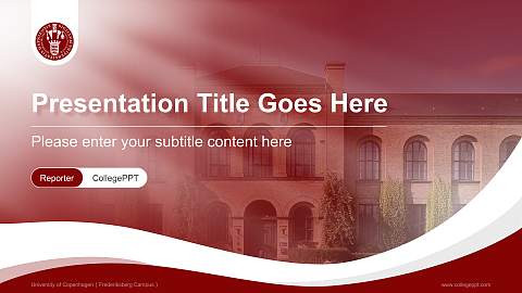 University of Copenhagen（Frederiksberg Campus） Lecture Sharing and Networking Event PPT Template