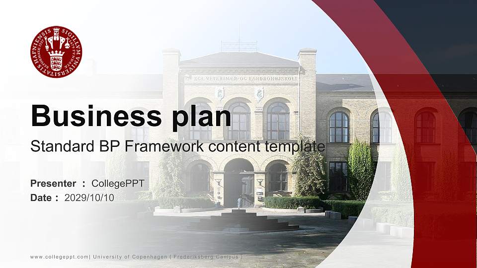University of Copenhagen（Frederiksberg Campus） Competition/Entrepreneurship Contest PPT Template16:9 ratio PPT effect preview image