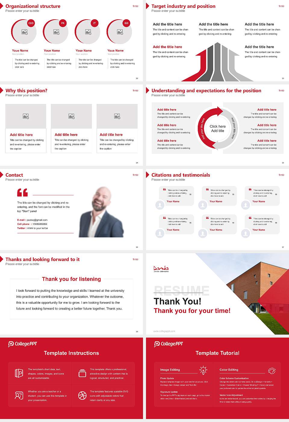 Dania Academy Resume PPT Template16:9 ratio PPT effect preview image4