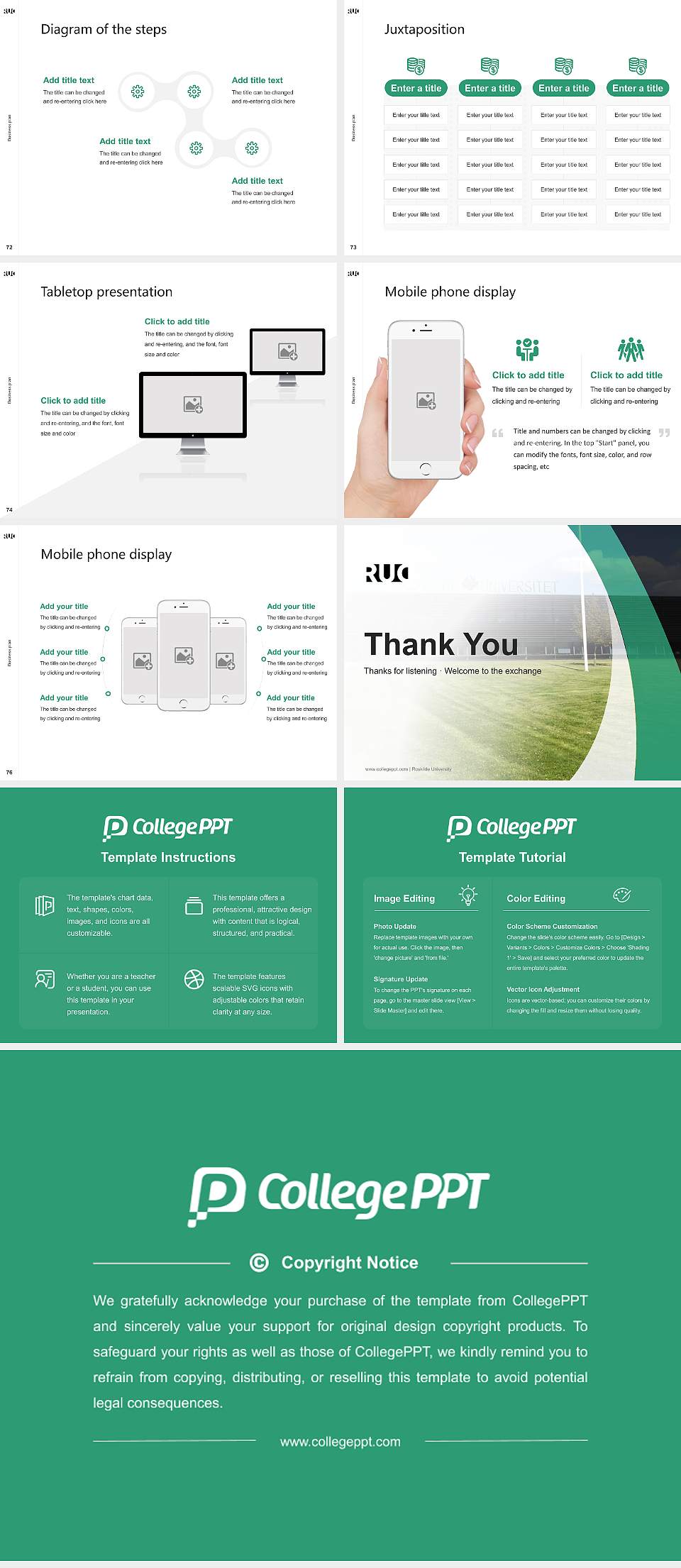 Roskilde University Competition/Entrepreneurship Contest PPT Template4:3 ratio PPT effect preview image9
