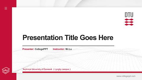 Technical University of Denmark （Lyngby campus） Thesis Proposal/Graduation Defense PPT Template