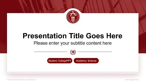 University of Copenhagen（City Campus） National Scholarship Defense PPT Template