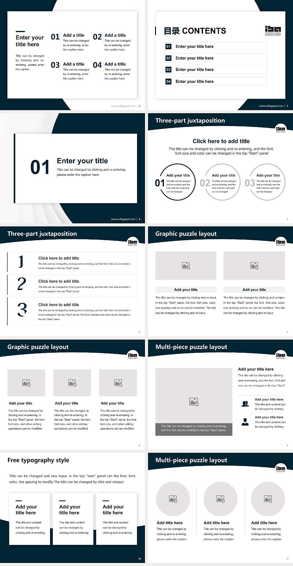 IBA International Business Academy Academic Presentation/Research Findings Report PPT Template4:3 ratio PPT effect preview image2