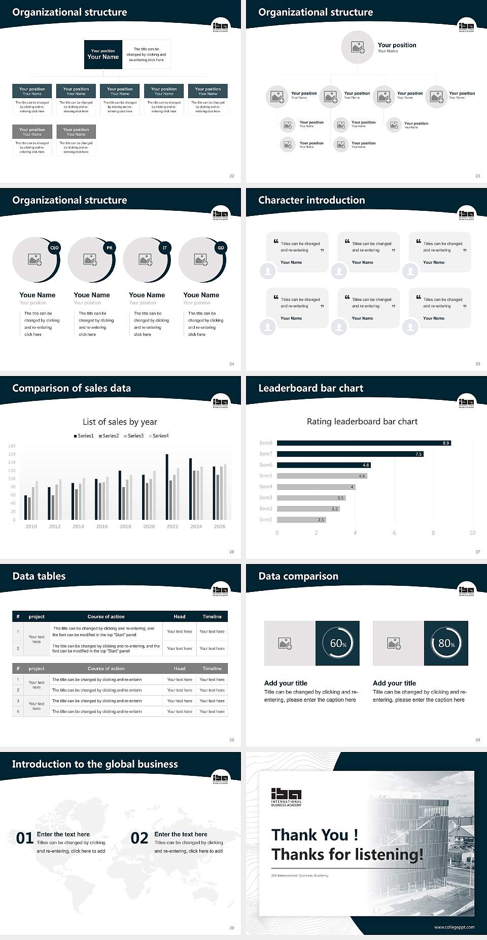IBA International Business Academy Academic Presentation/Research Findings Report PPT Template4:3 ratio PPT effect preview image4